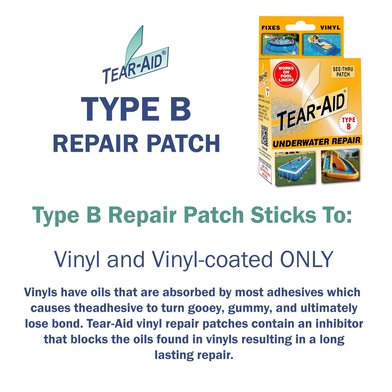 Tear-Aid Vinyl Underwater Repair Kit, 1 Pack, (Pack of 1)