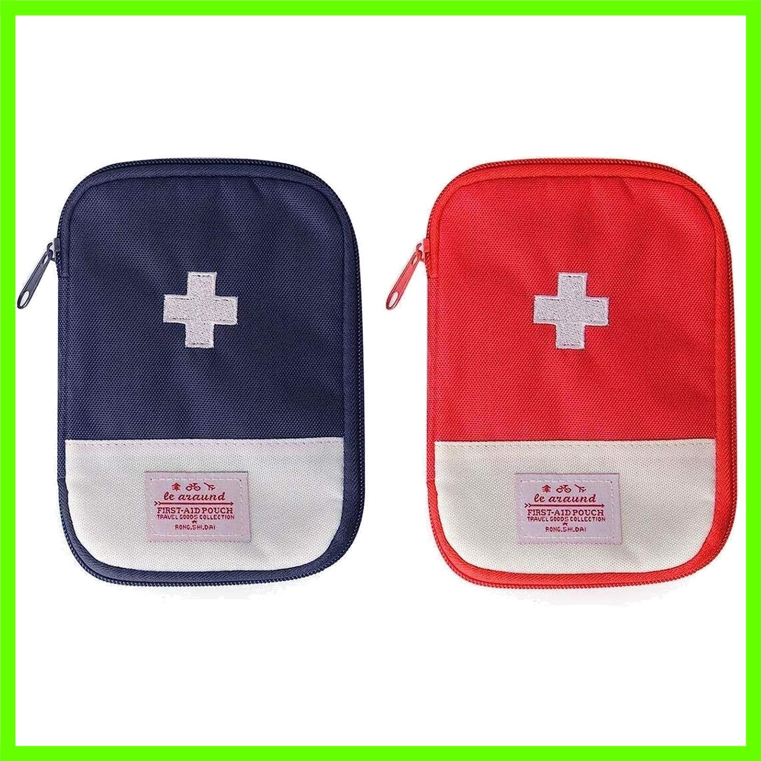 2 Packs First Aid Bag,Empty First Aid Pouch,Mini Portable Medical Bag for Out…