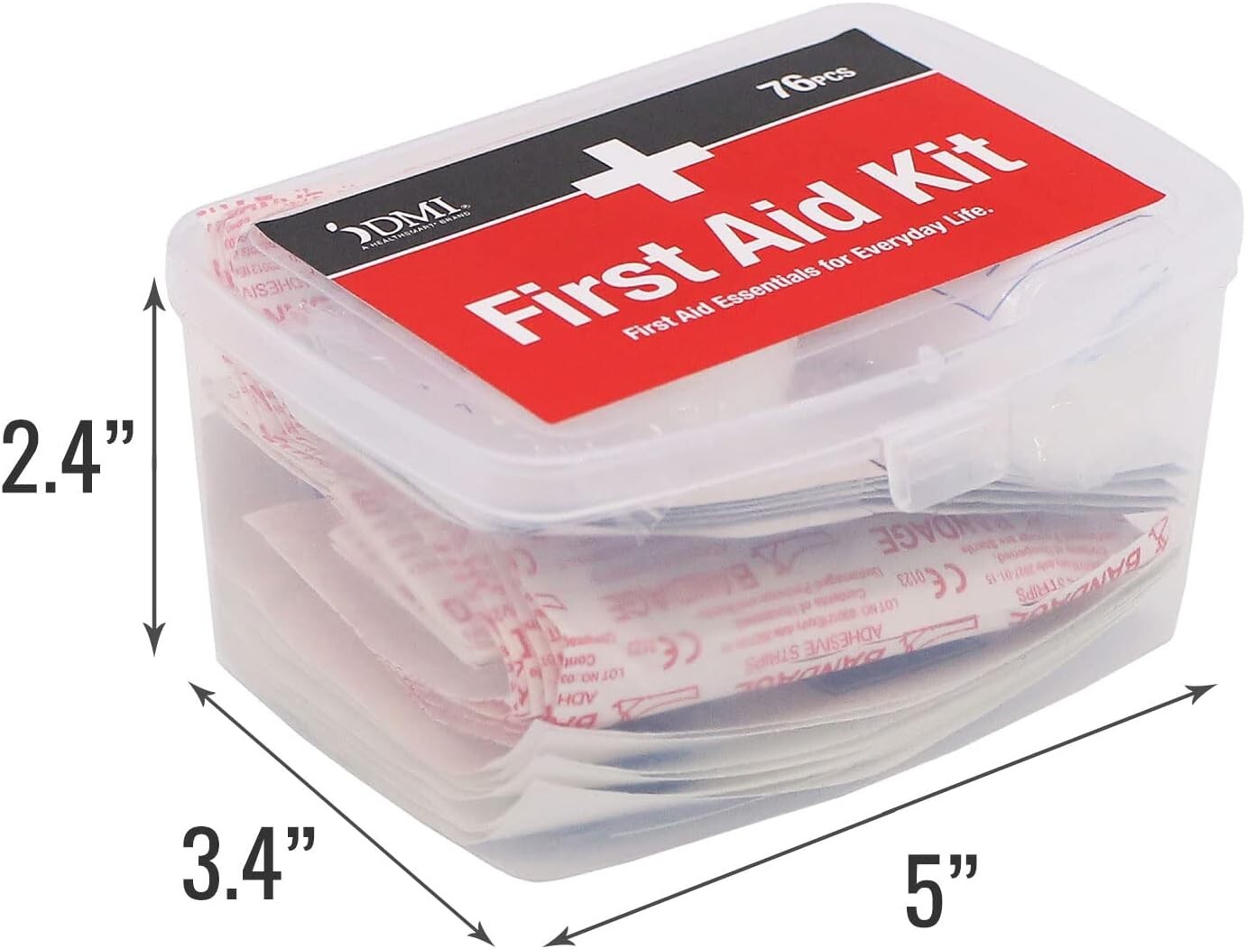76-Pc First-Aid Kit, All-Purpose Use for Minor Cuts Scrapes Durable Water-Resist