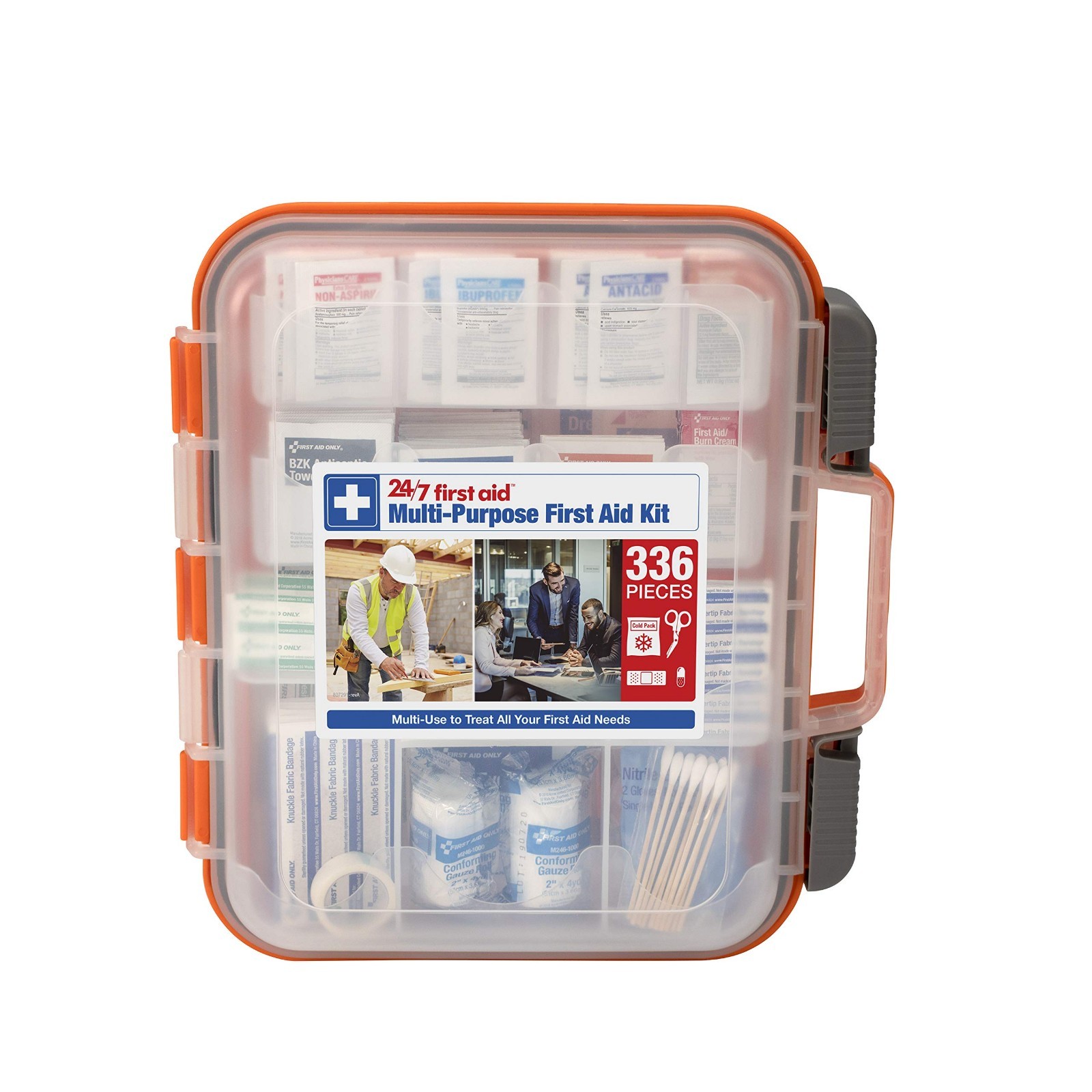 All-Purpose 100-Person Emergency First Aid Kit – OSHA Compliant, 336 Pieces, Pla