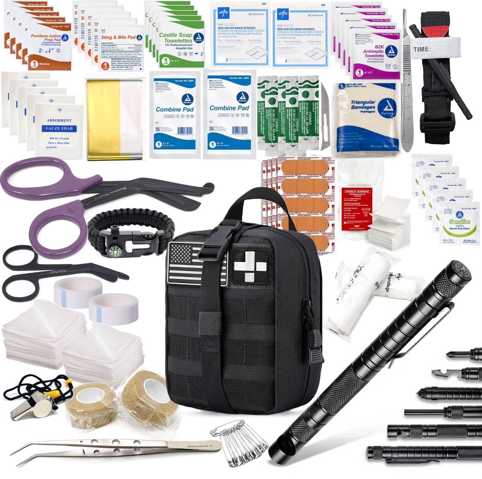 147 Pcs IFAK Emergency Tourniquet Medical Bag Travel First Aid Kit – Molle Pouch