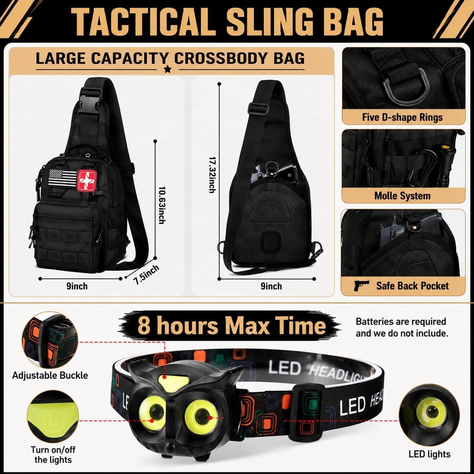 Survival Kit 294 Pcs Survival Gear First Aid Kit with Molle System Bag Emergency