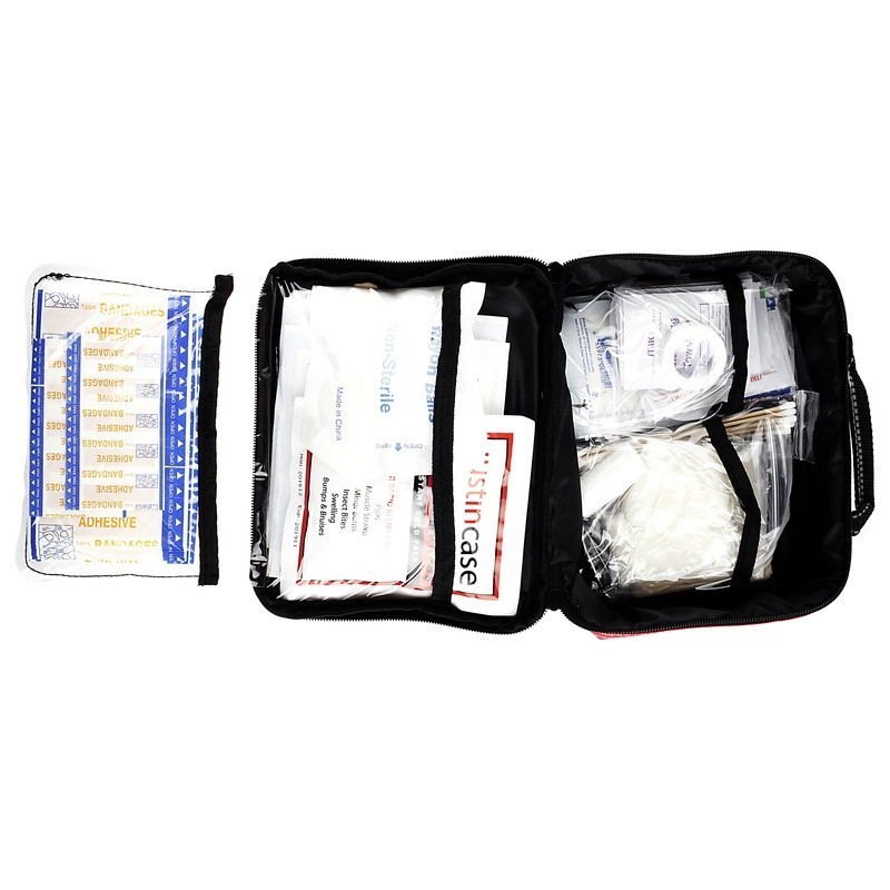 Family First Aid Kit Medicated Health Supplies Travel Home Office Case 100 Items