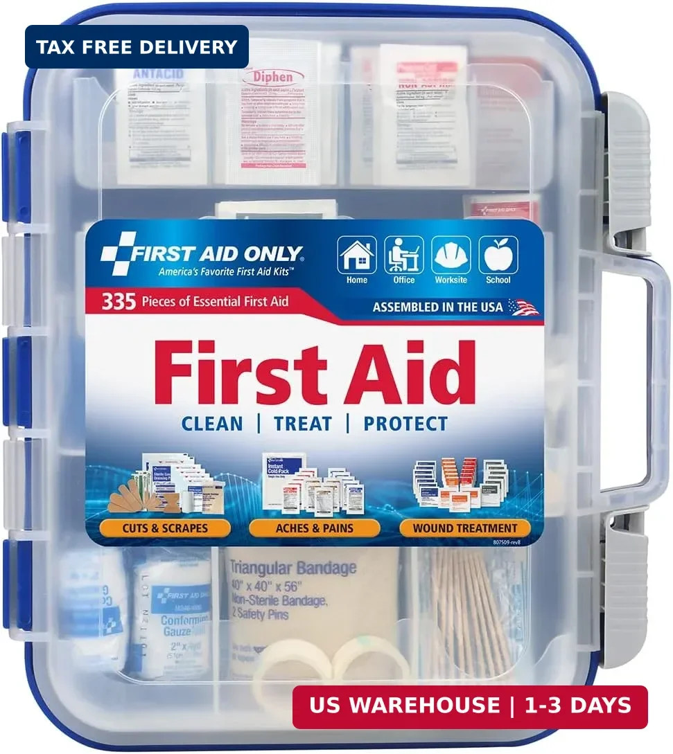 First Aid Only 91247 OSHA-Compliant First Aid Kit, All-Purpose 100-Person Emerge