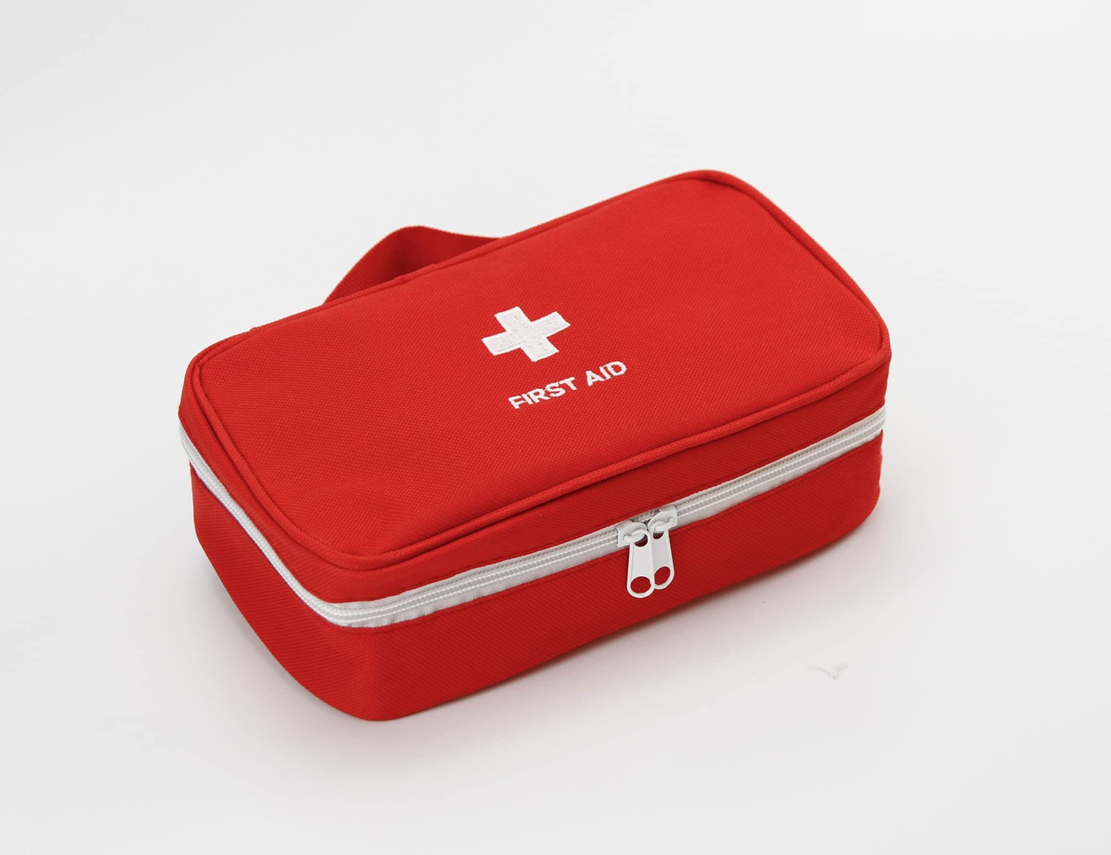 TOPASION Portable Empty First Aid Kit Bag, 9.45 x 5.5 x 3.15 inches, Red