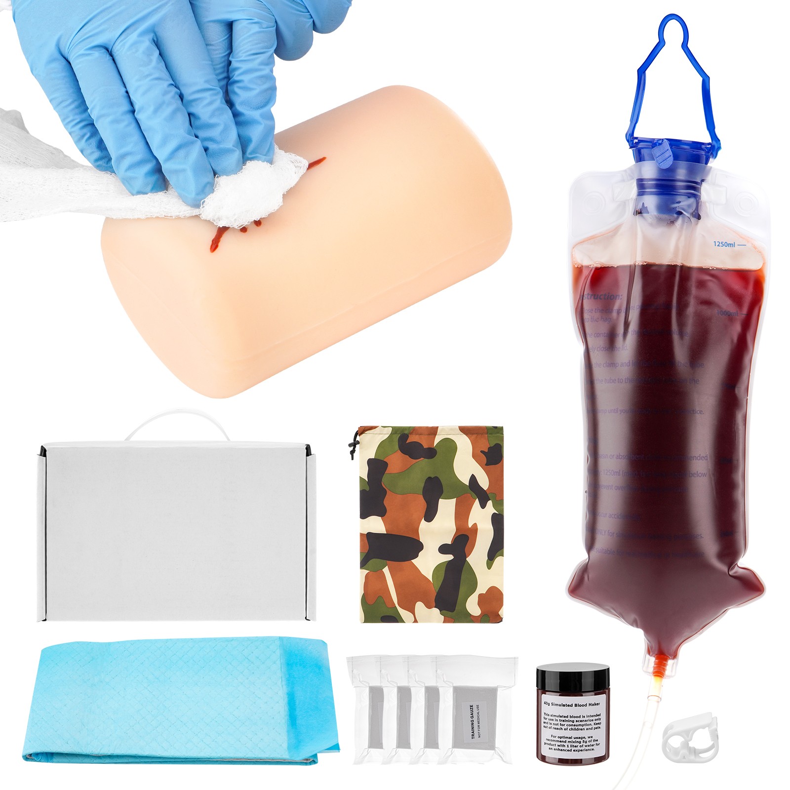 Wound Packing Trainer with Simulated Bone, Stop The Bleed Practice Kit New