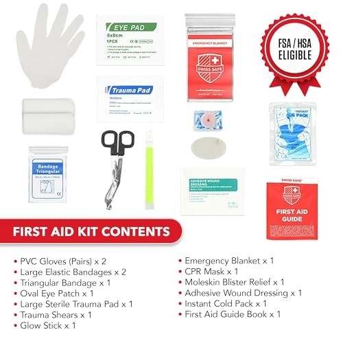 2-in-1 First Aid Kit for Car, Travel & Home – 348 Pcs Medical Emergency Aid, Sur