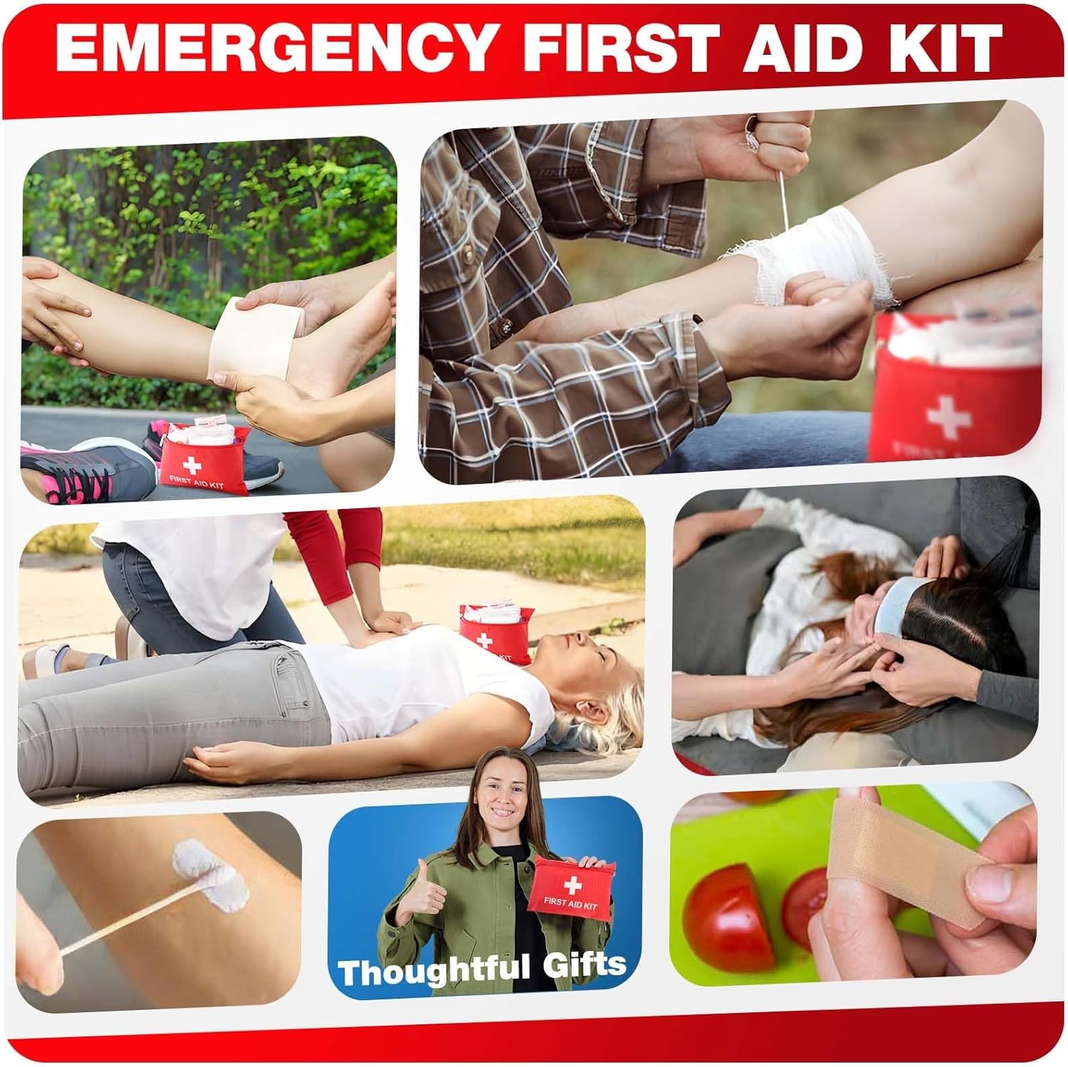 First Aid Kit for Home Car Travel 107 Piece Emergency Kits Hiking 107 pcs
