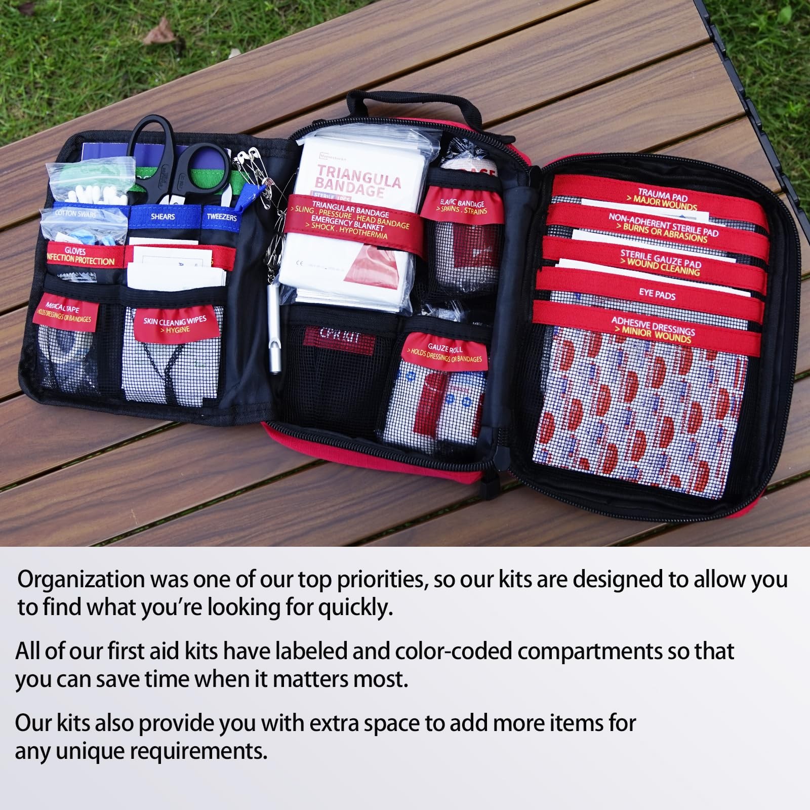 First Aid Kits – Compact First Aid Kit with Labelled Compartments Molle Syste…