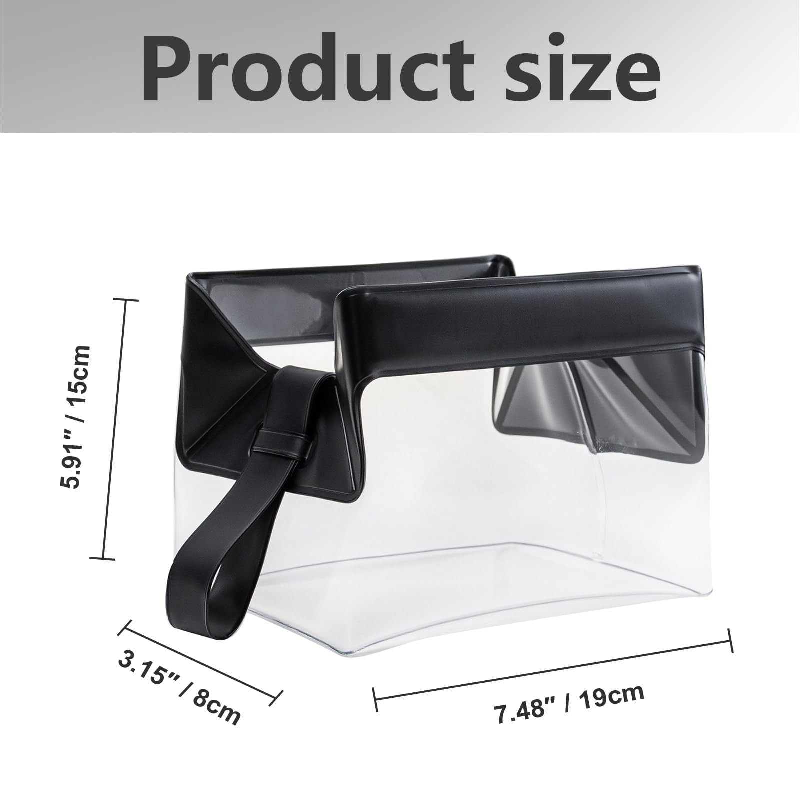 Uriyesobida TSA Approved Clear TPU Toiletry Bag with Magnetic Closure Black