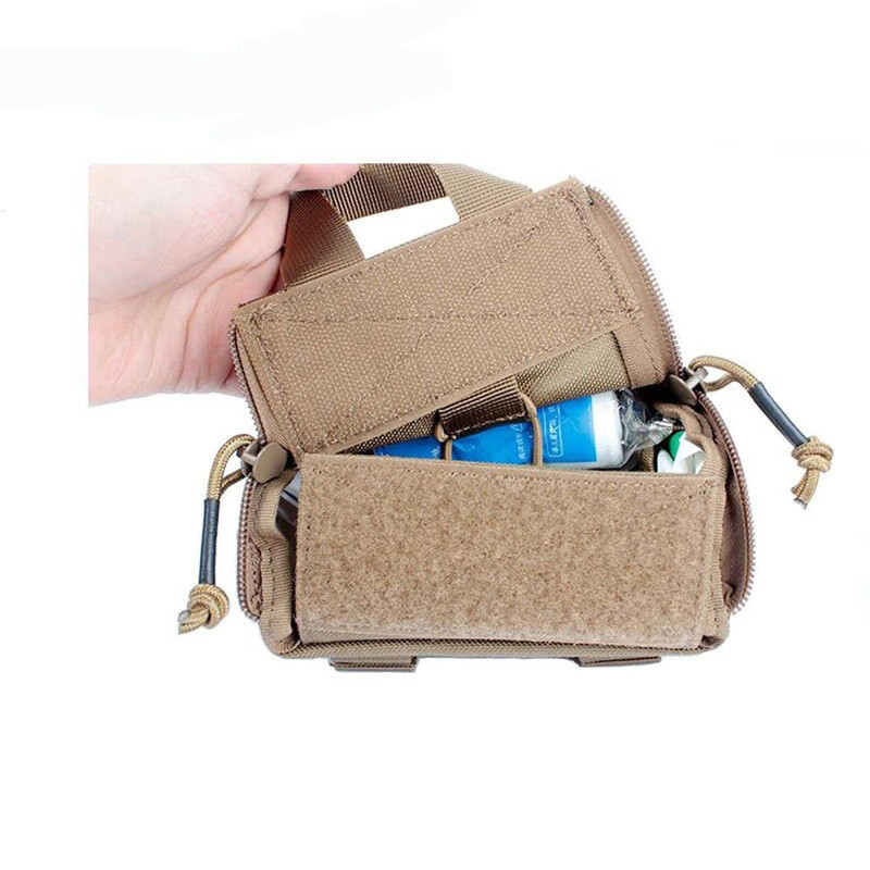 Tactical Compact MOLLE EMT First Aid Utility Portable Medical Pouch Bag Tan