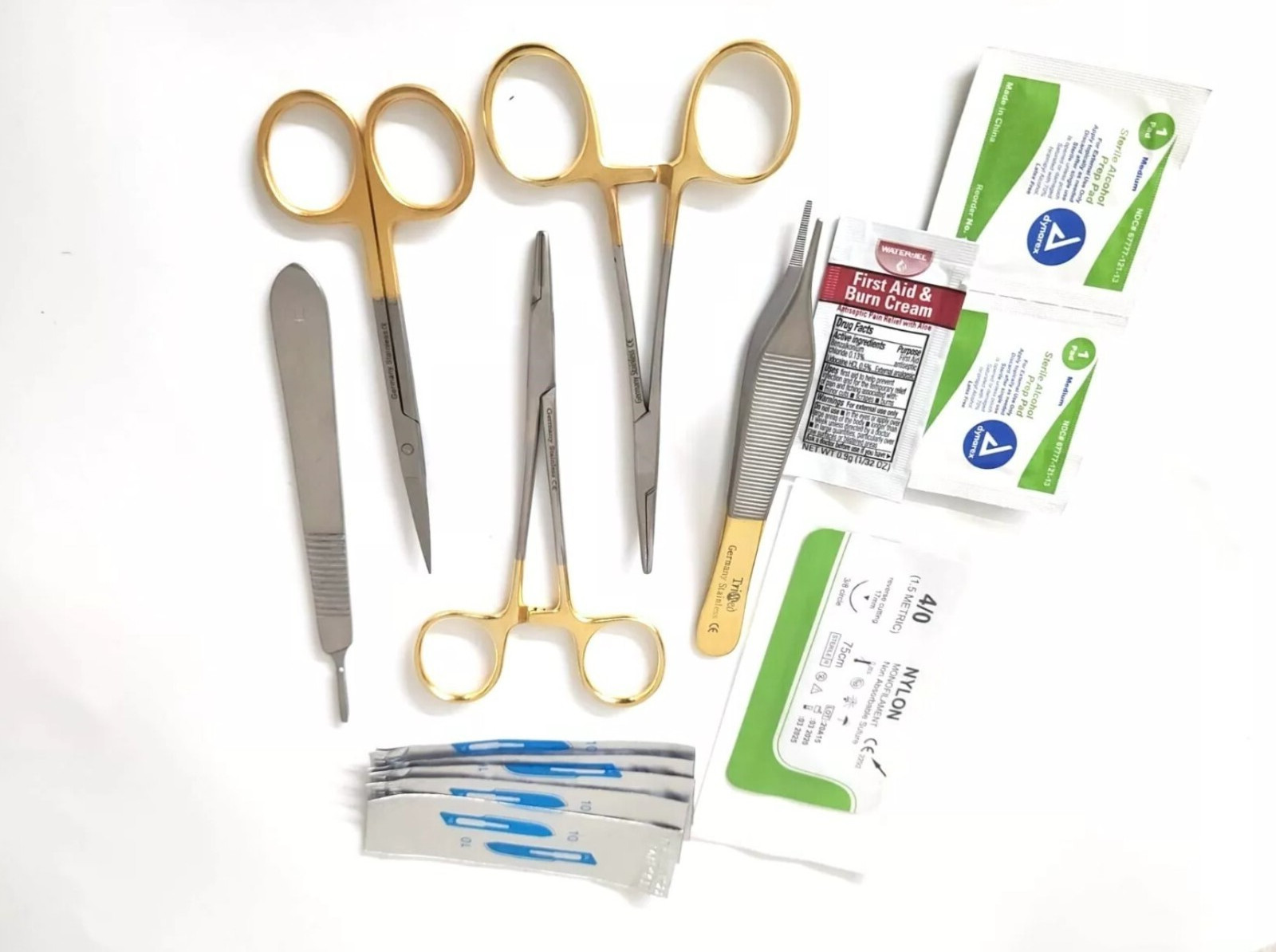Basic Surgical Suture Kit, First Aid Set, Emergency Kit, Trauma Survival Pack