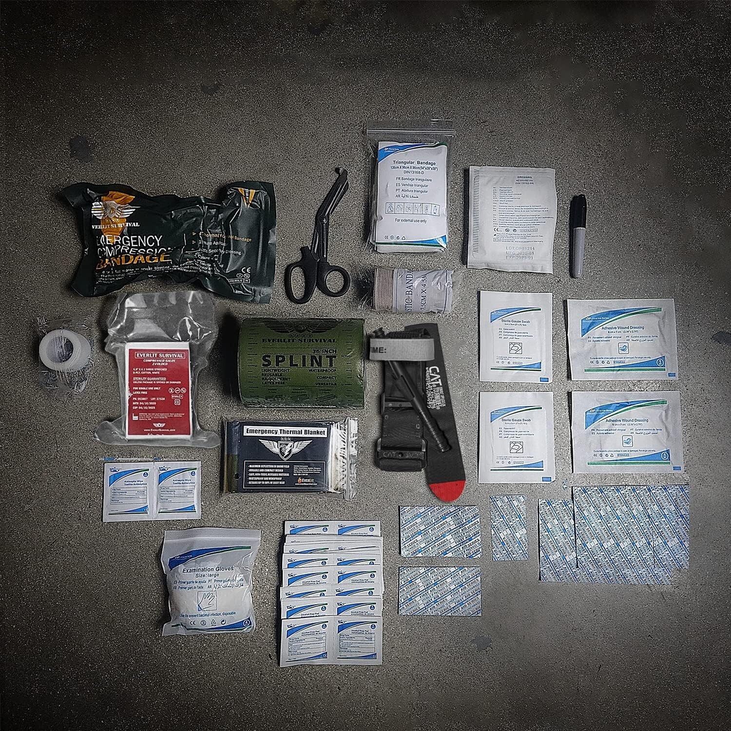 Emergency Trauma Kit Nylon 36" Tourniquet Splint First Aid for Bleeding