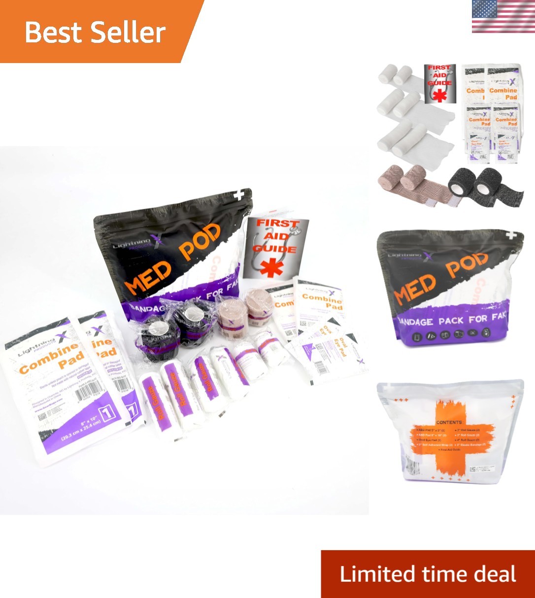 New Improved Medical Bandage Refill Kit – 16 Sterile Essentials for Emergencies