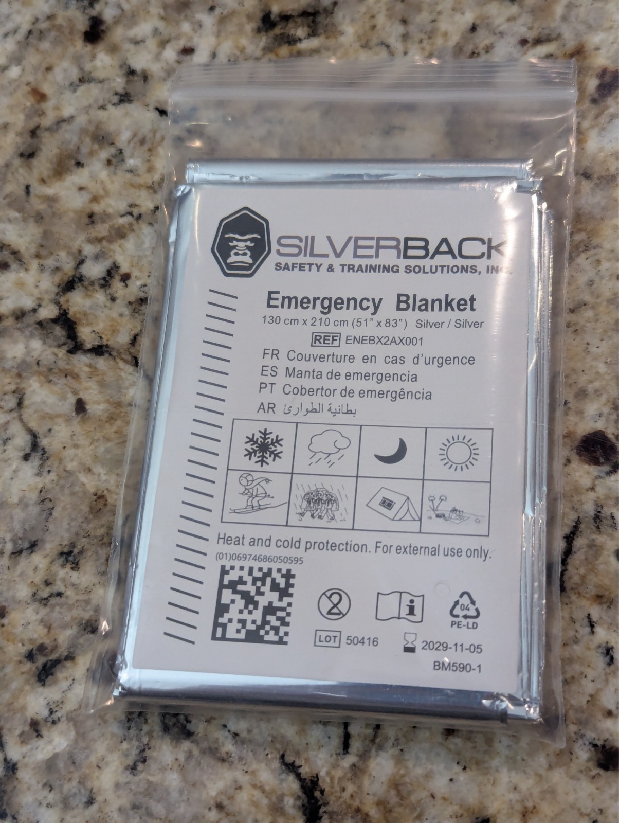 Silver Back 10pc Safety Pack First Aid Gauze Pressure Bandage Black