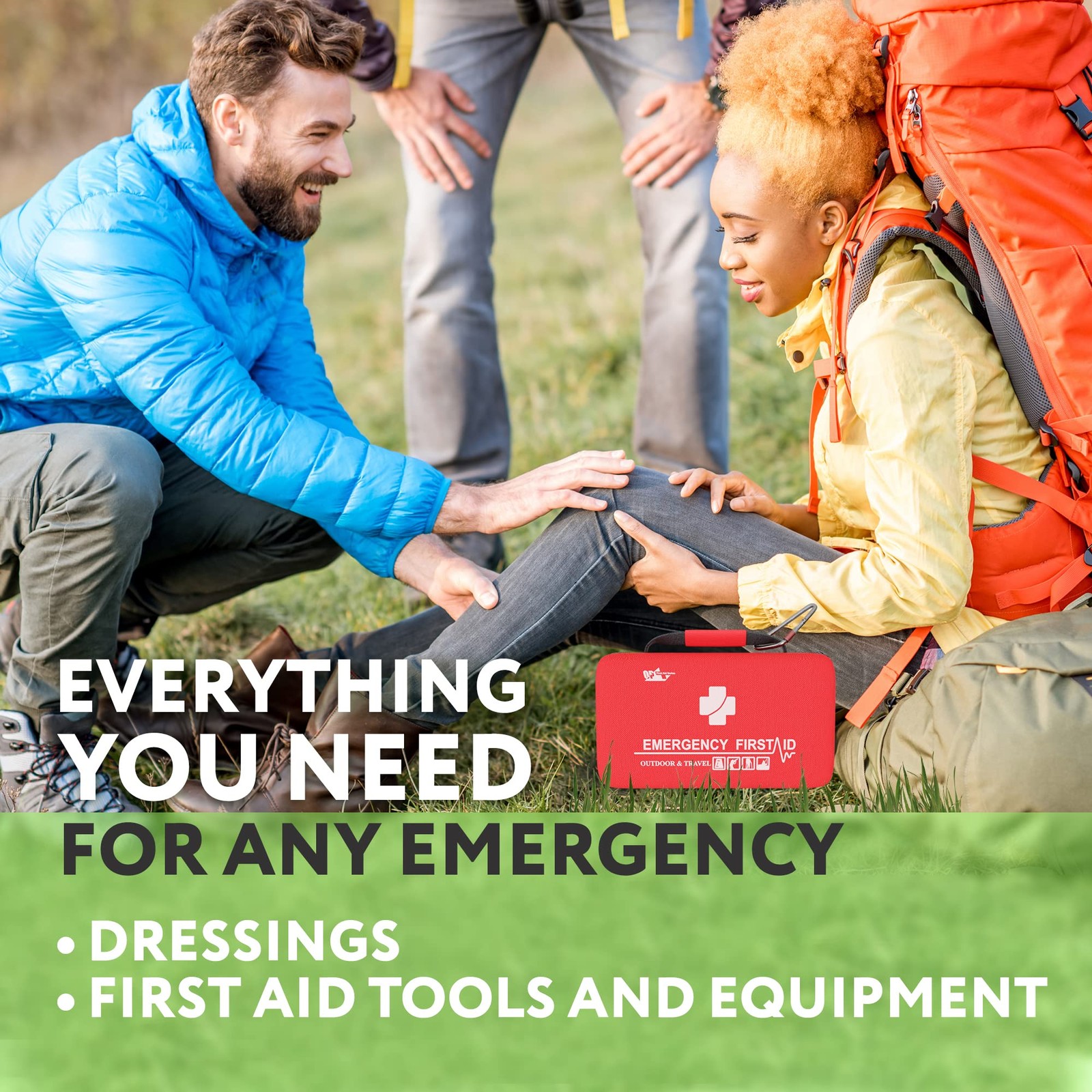 PUREVACY Small Survival First Aid Kit of 1 Pack, Eva Case / 121 Pcs