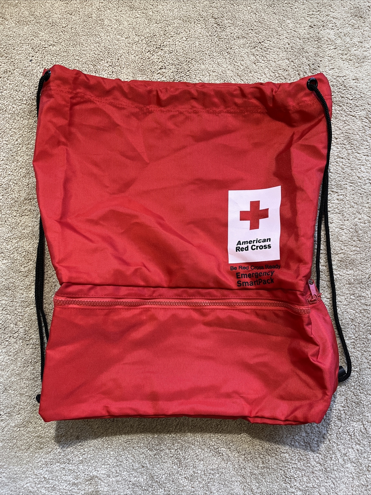 NEW American Red Cross Emergency /First Aid Kit SmartPack Backpack Bag RED BLACK