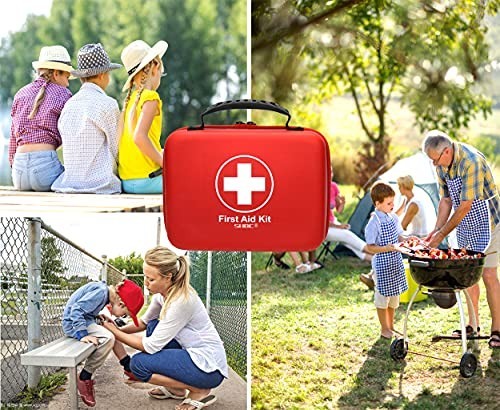 Emergency First Aid Kit 228pcs – Waterproof Case for Home, Car, Camping, Sports