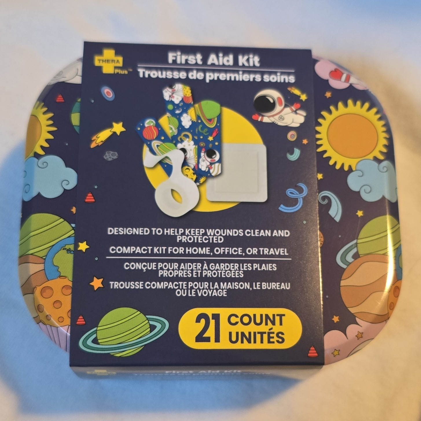 Thera Plus Portable Compact First Aid Kit 21 Count Tin for Home Office Travel