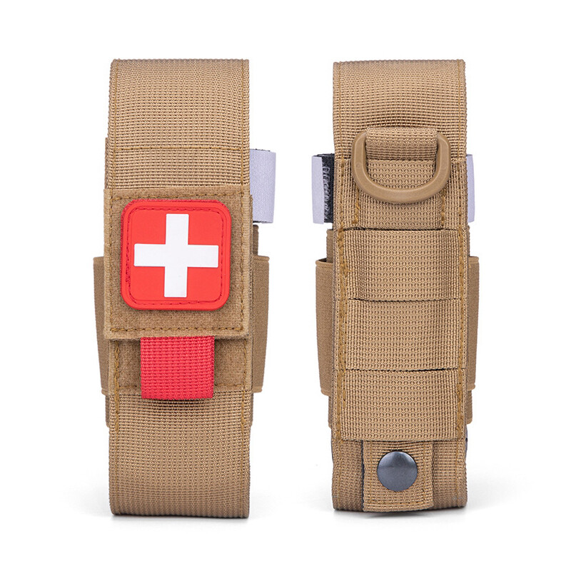 Tactical Molle Tourniquet Pouch Holder Nylon Trauma Medical Shear Flashlight Bag