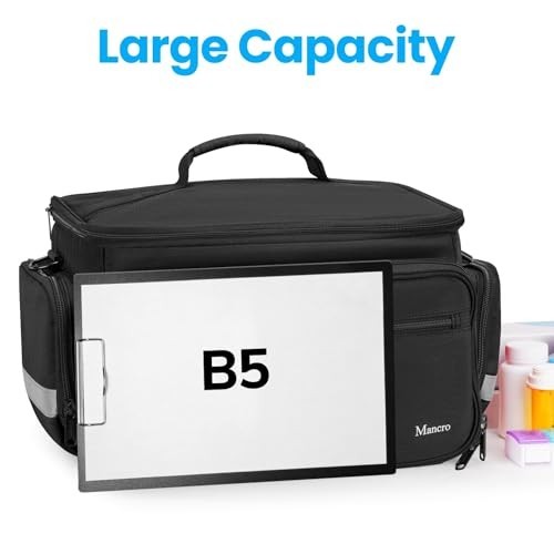 Medical Bag Nurse Home Health First Aid Organizer Water Resistant with Shoulder