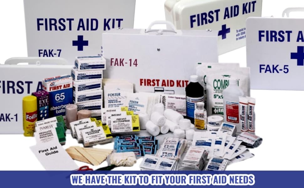 First Aid Kit Minor Emergencies ANSI Weatherproof Plastic Case (FAK1-15P)