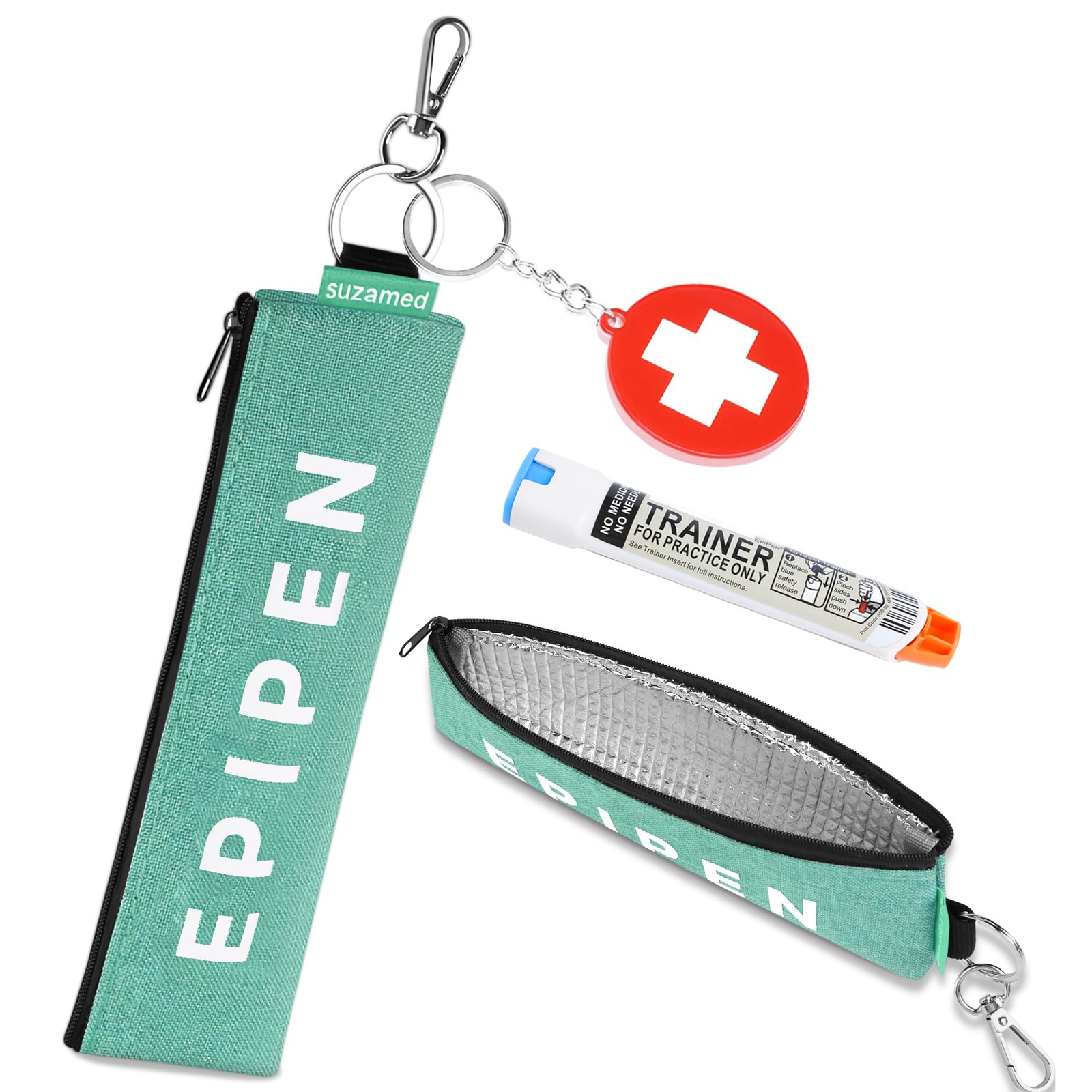 Portable EpiPen Carry Case, Insulated Emergency Medical Bag Compact, Green