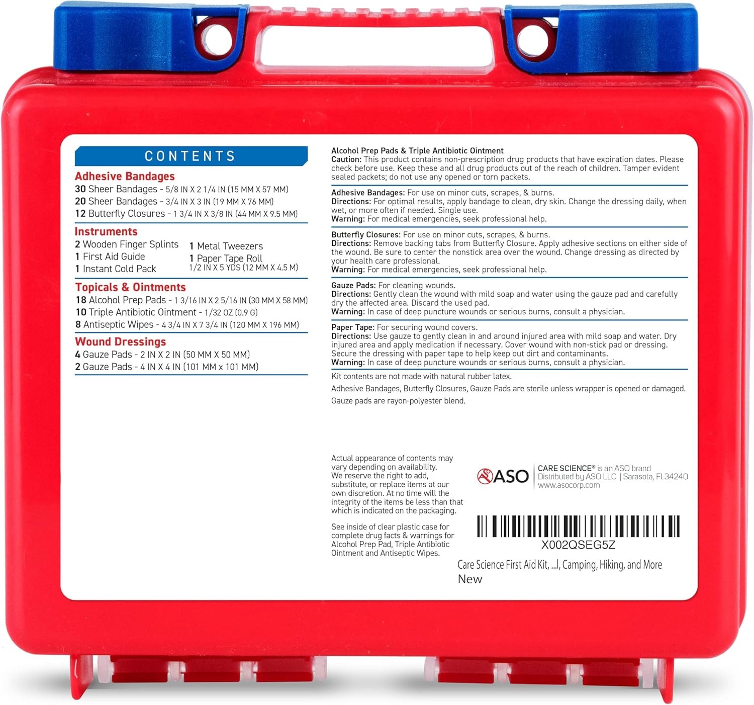 Care Science First Aid Kit 110 Piece