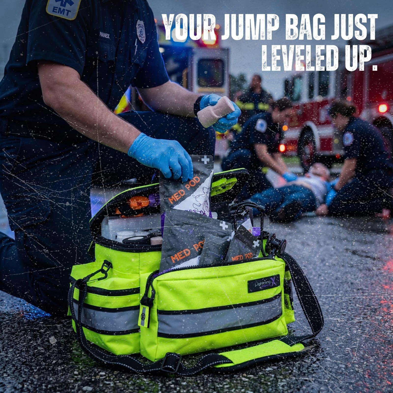 Lightning X Mid-Sized First Responder EMT Bag | LXMB25 | Fully Stocked w/ 240…