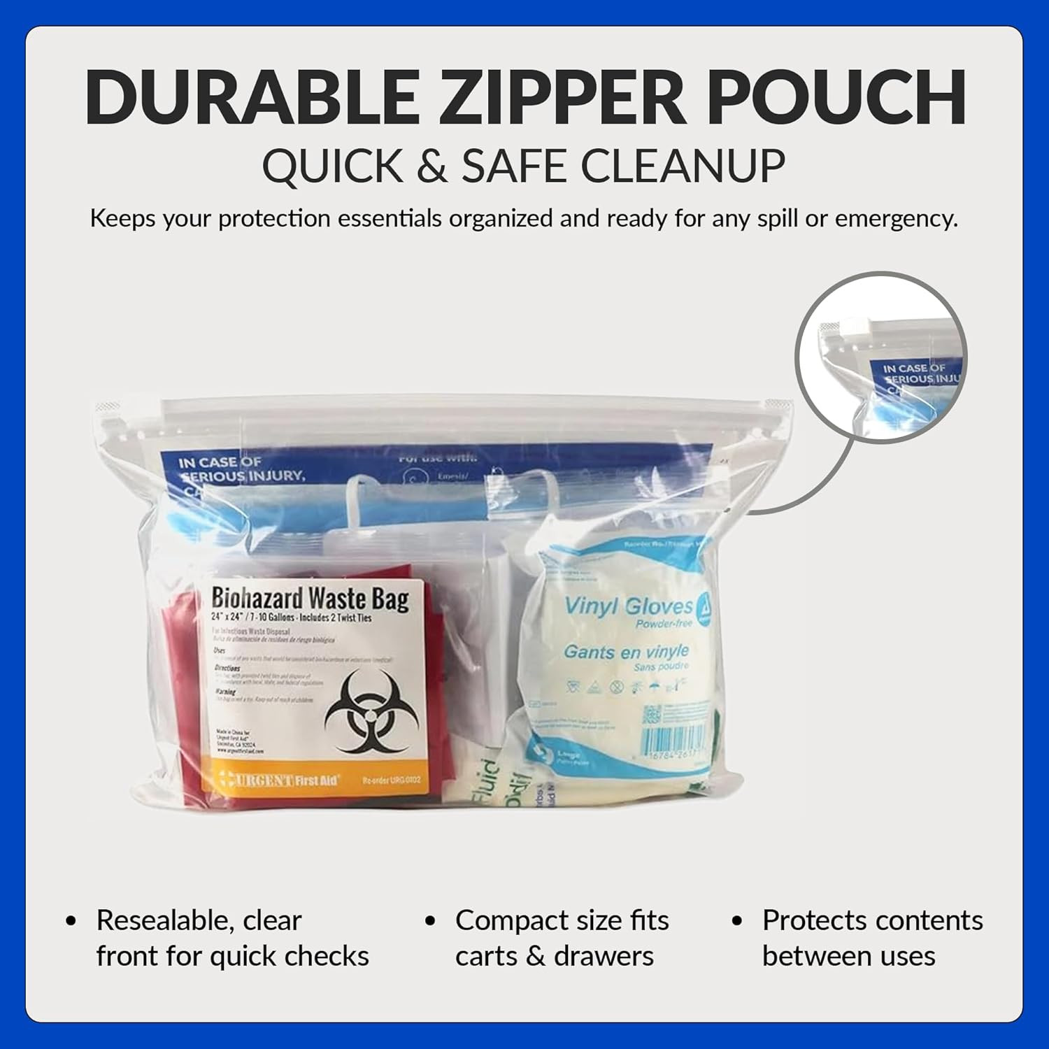 School Health 27‑Piece Bodily Fluid Spill Clean up Kit – Bloodborne Pathogen Pro