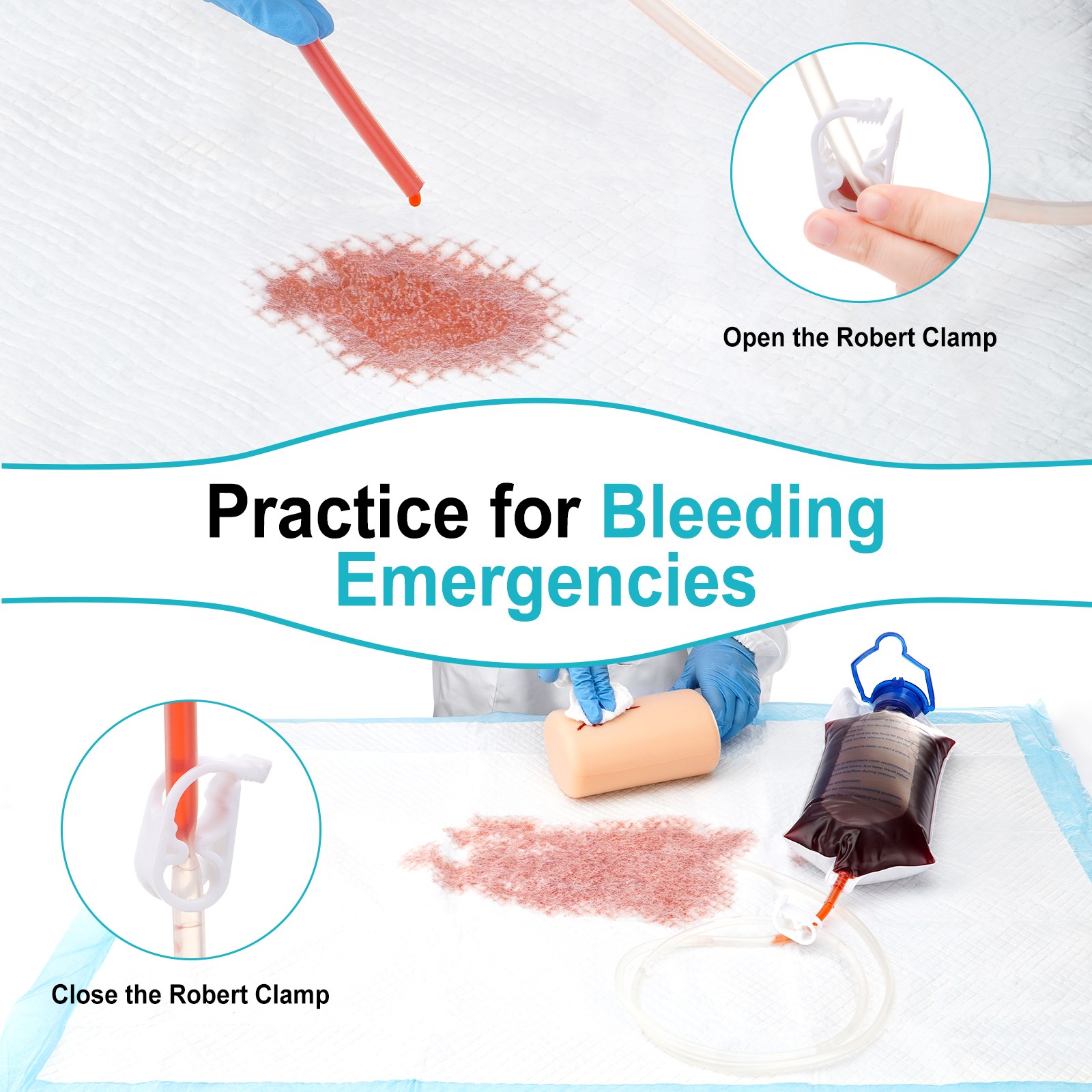 Wound Packing Trainer with Simulated Bone, Stop The Bleed Practice Kit New