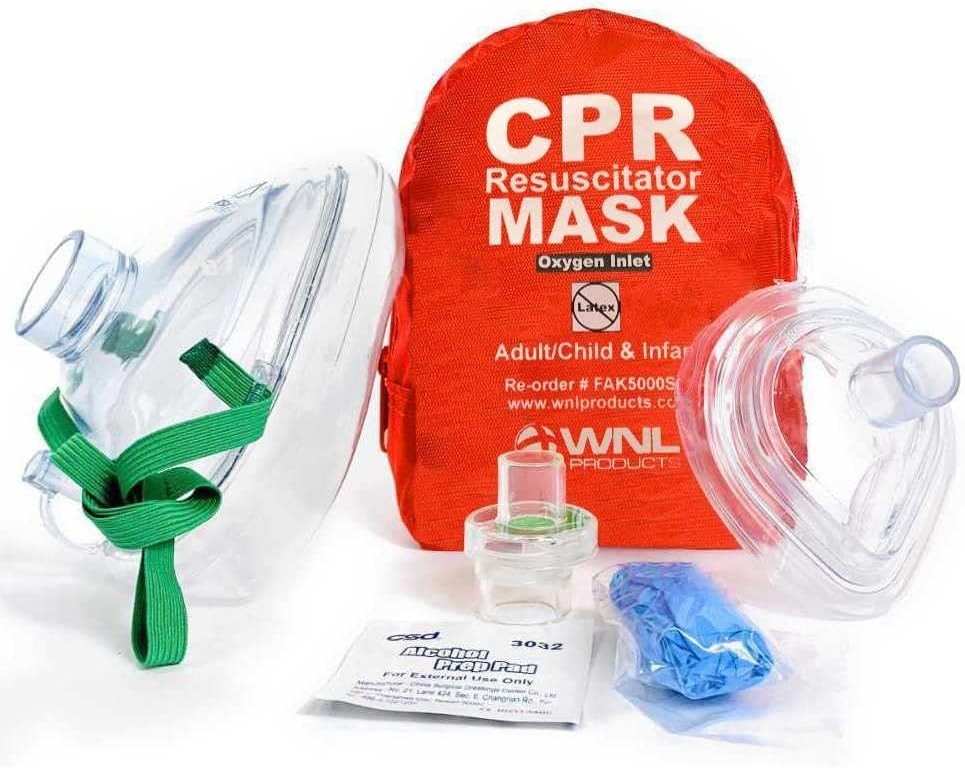 CPR Rescue Mask, Adult/Child & Infant Pocket Resuscitator, Soft Case Kit with…
