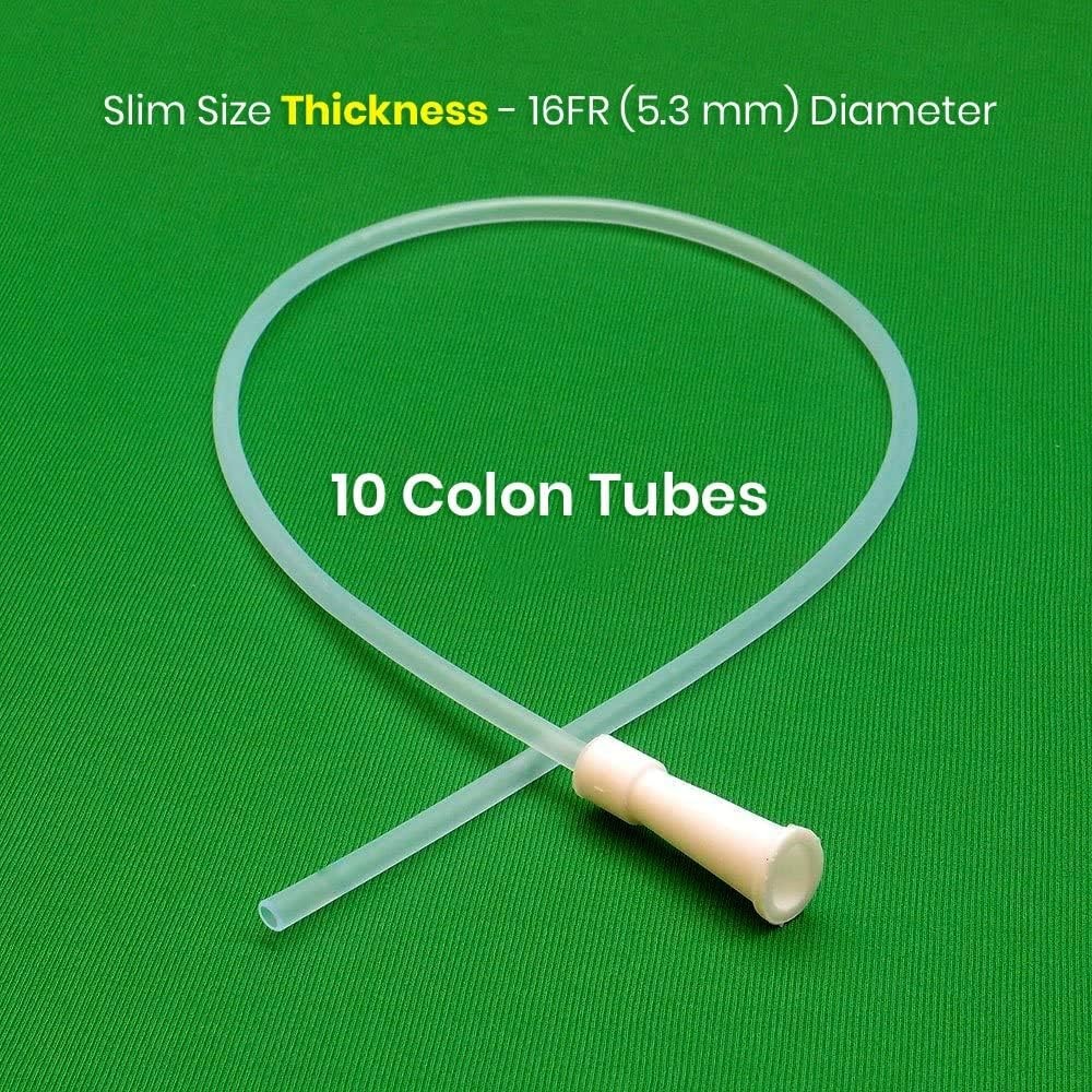 HealthAndYoga™ Long PVC Colon Tips Saver Pack (Set of 10) 16 Fr, Transparent