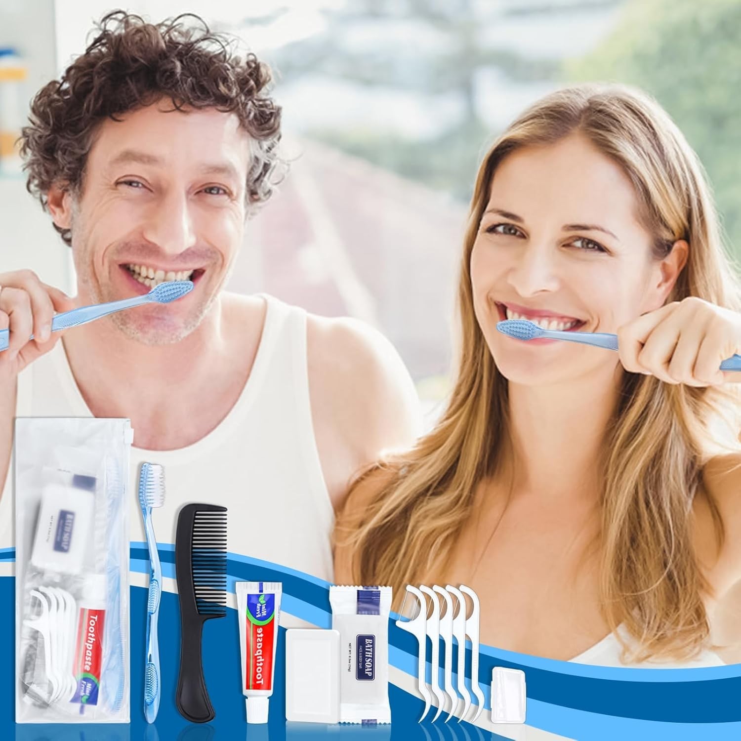 100 Sets 7-IN-1 Personal Hygiene Kit for Travel, Charity & Homeless Support