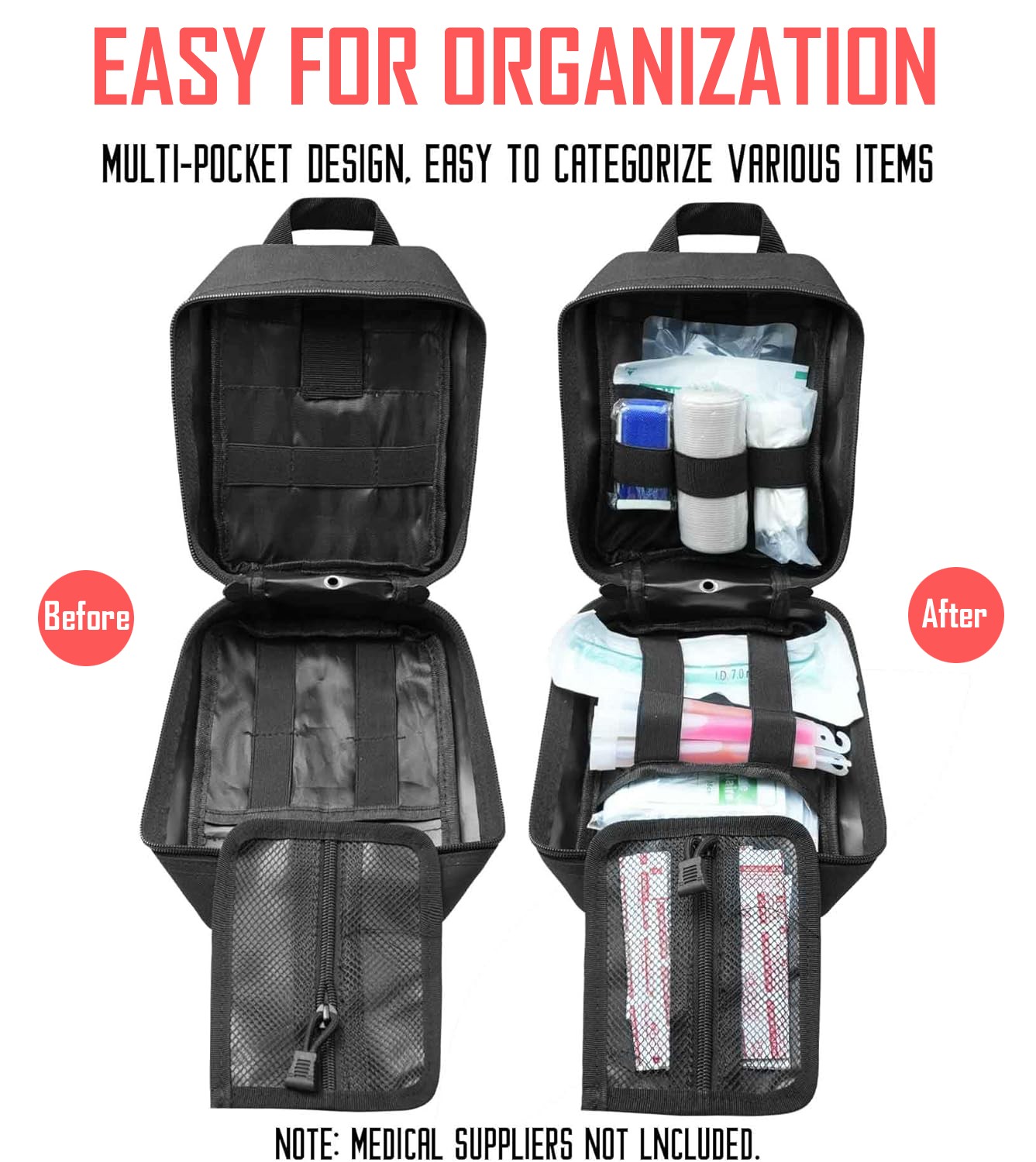 Tactical MOLLE Rip Away EMT Medical First Aid Kit IFAK Medic Pouch Utility Bag A