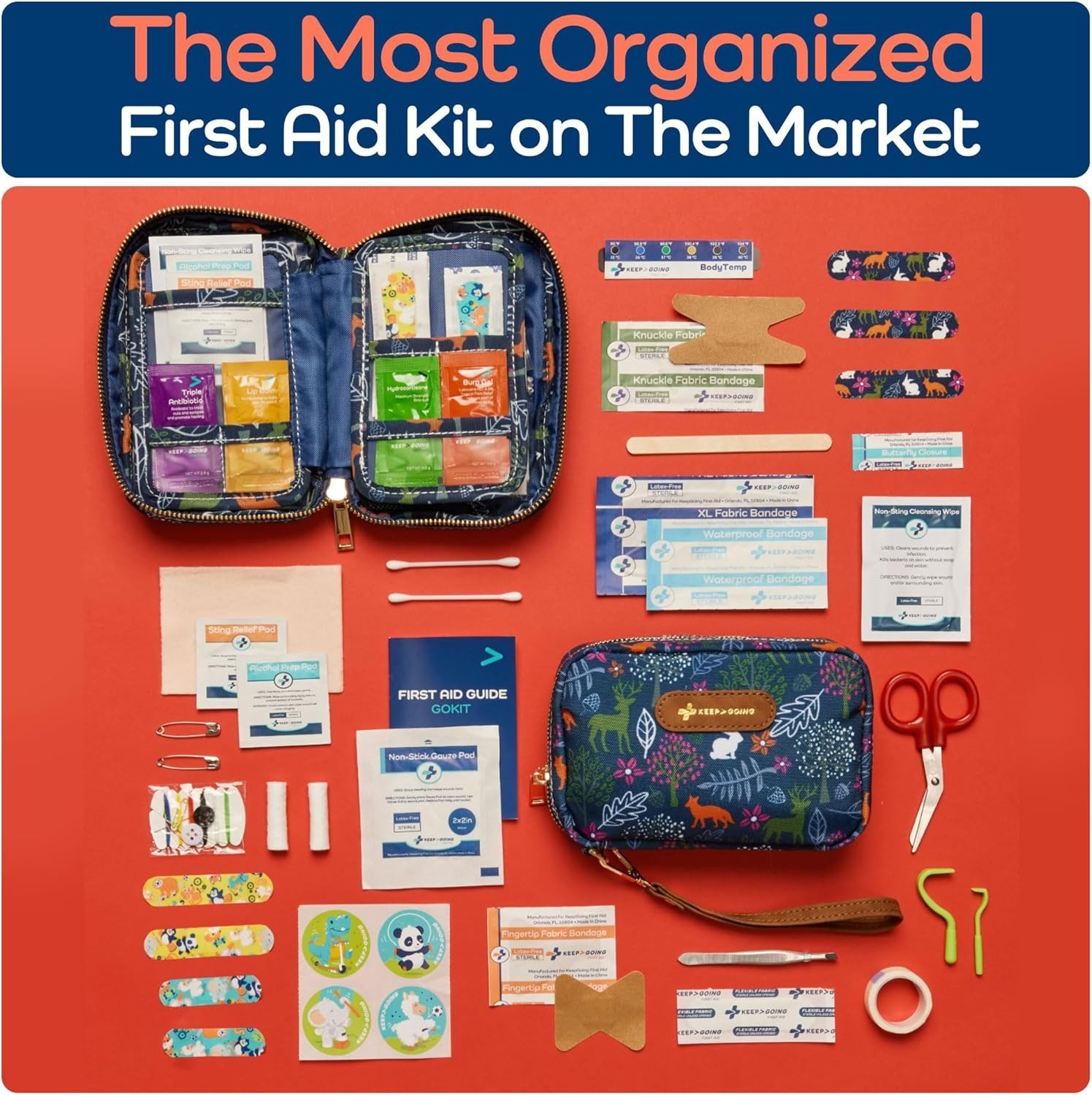 Kids' 130-Piece TSA-Approved Mini First Aid Kit – Perfect for On-the-Go Safety