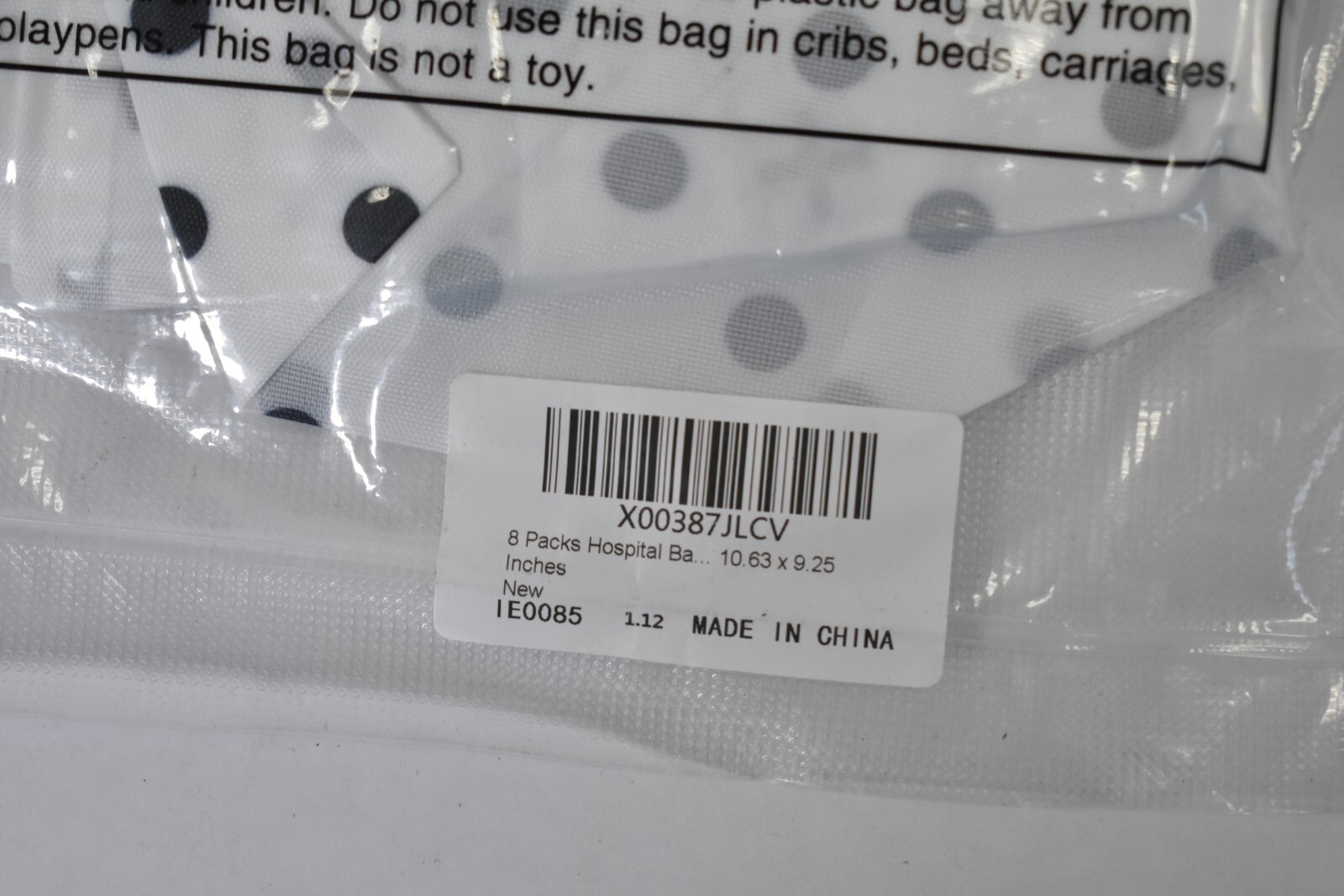 8 Pack Hospital Bags For Labor & Delivery 10.63" x 9.25" White Essentials Pouch
