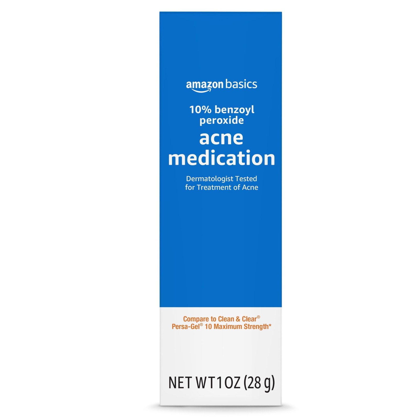 Basics 10% Benzoyl Peroxide Acne Treatment Gel, Maximum Strength, 1 Fluid Ounce