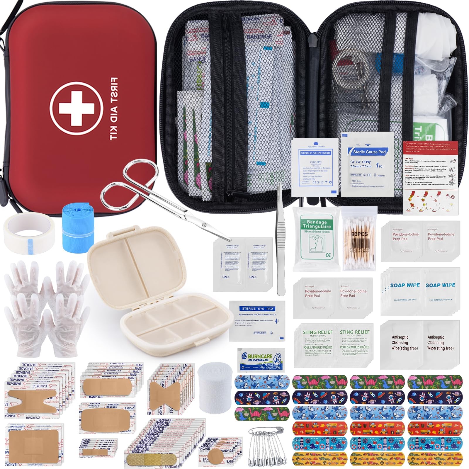 Gifts for Men Christmas Mini First Aid Kit – 144pcs Emergency Medical Kit wit…