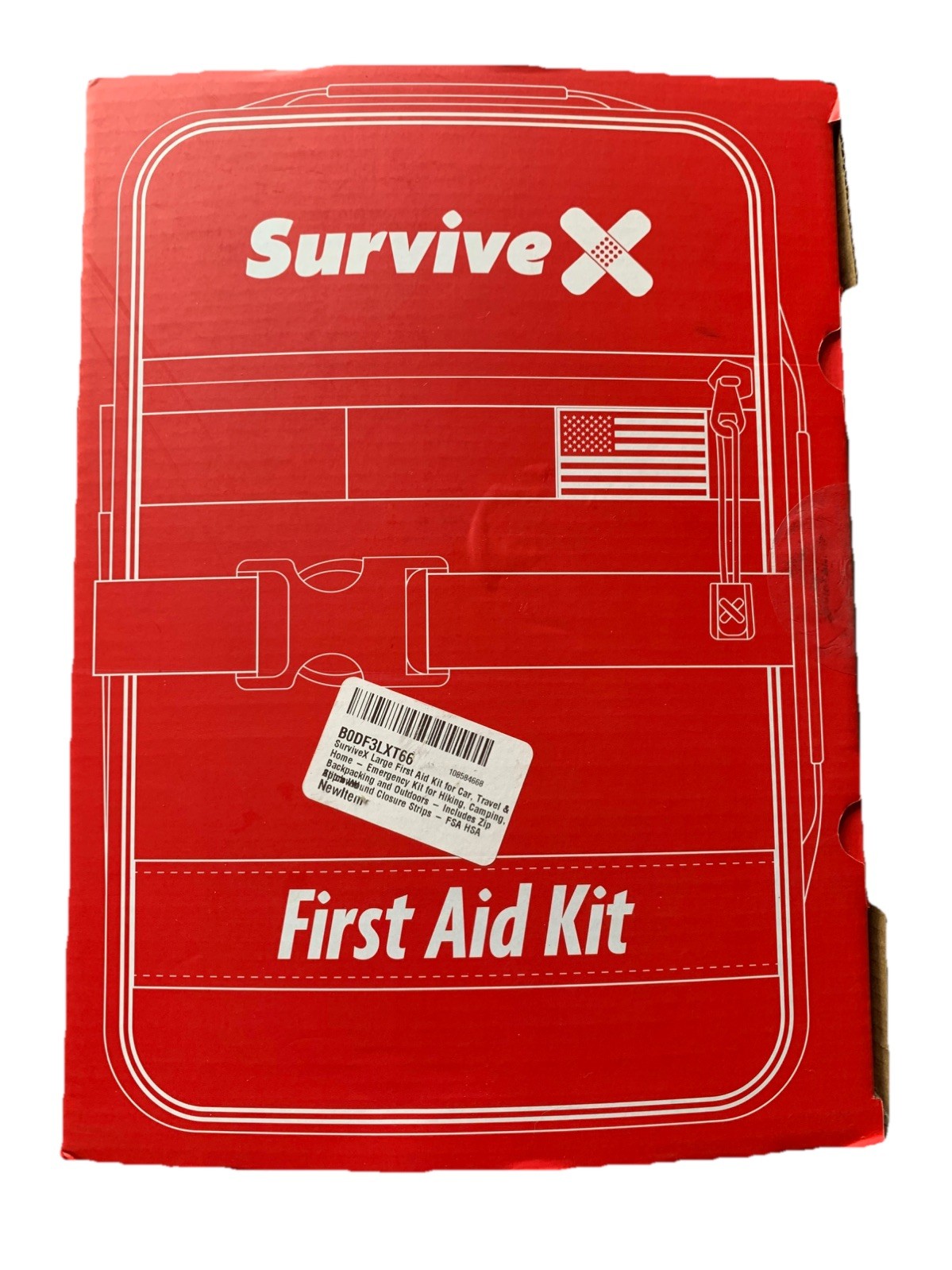Survive X Large First Aid Kit Color Coded for Car Travel Home Camping Backpack
