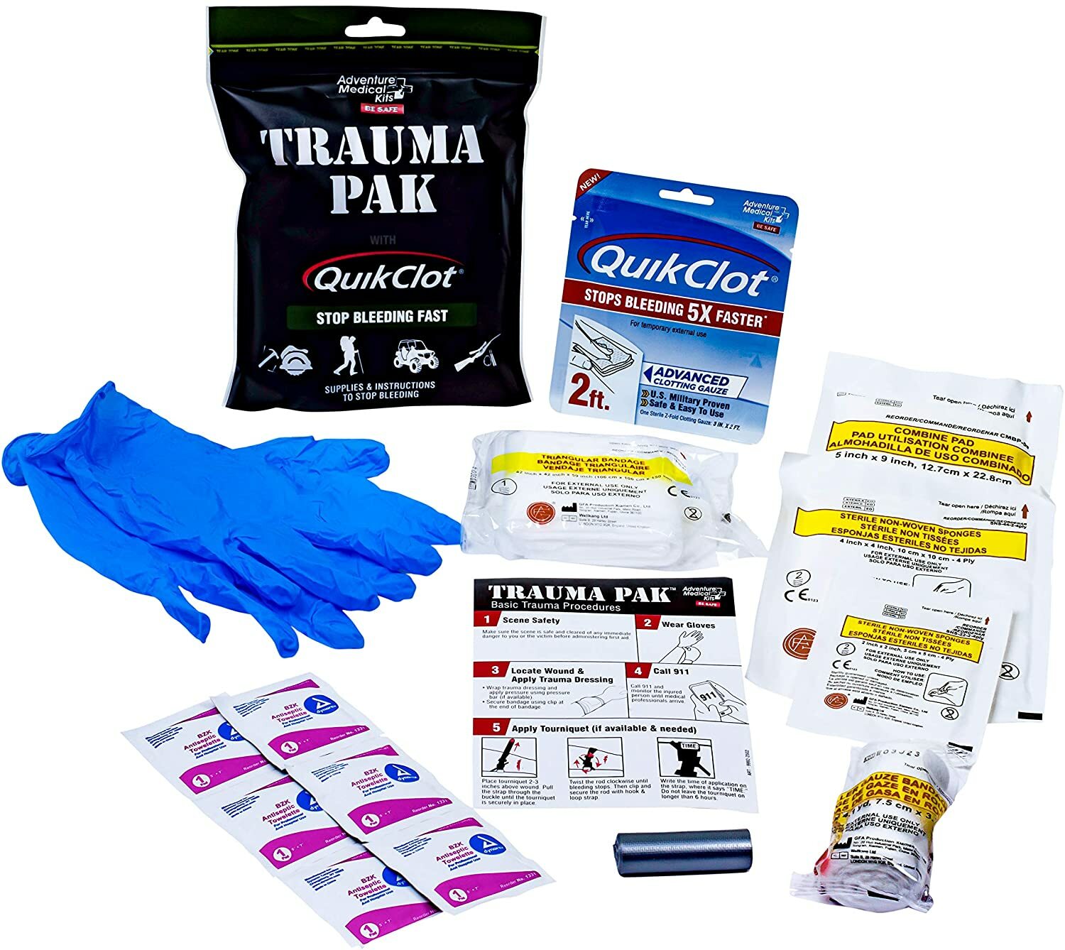 Adventure Medical Kits Trauma Pak First Aid Kit with QuikClot Sponge