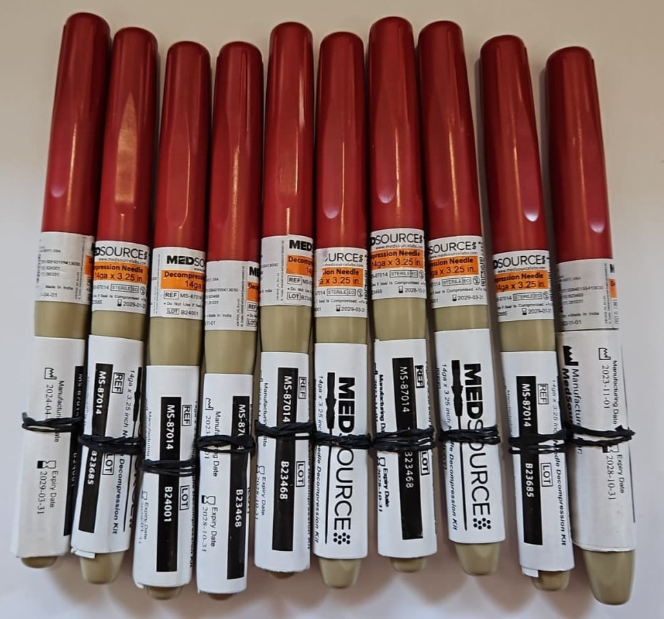 MedSource Needle Decompression 14G x 3.25" – 10 Pieces – Sterile, Sealed
