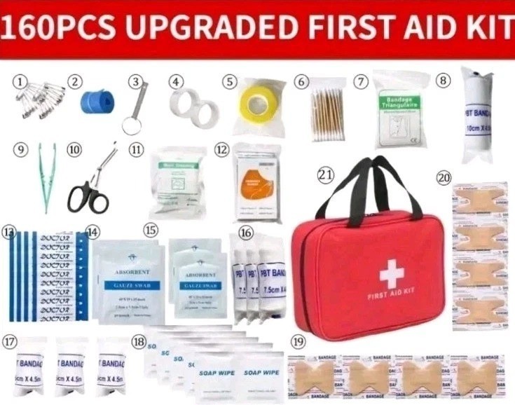 First Aid Kit 160 Pcs Home Office Car Camping Hiking Emergency Survival bandage