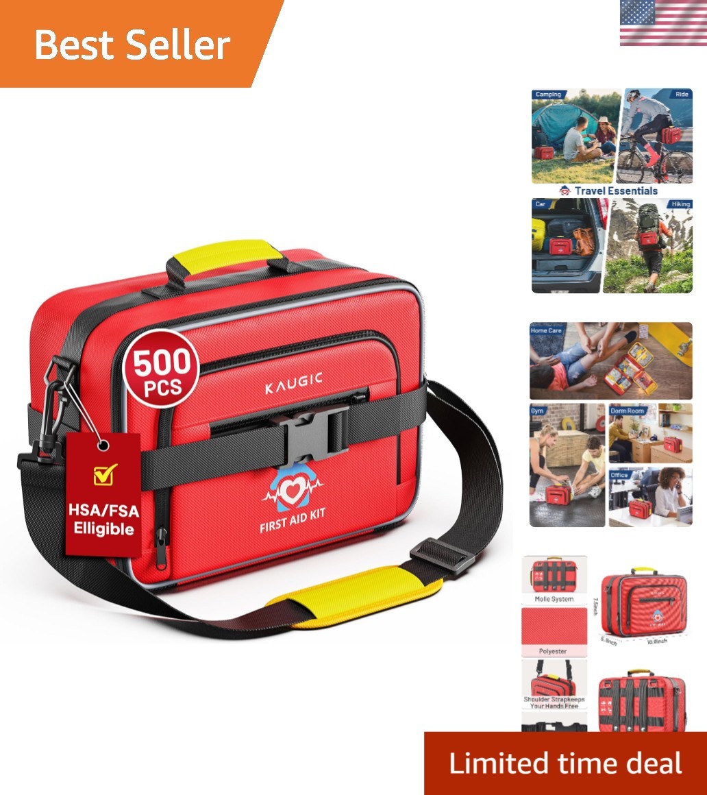 500-Piece First Aid Kit – Portable Emergency Supplies for Travel & Home Safety
