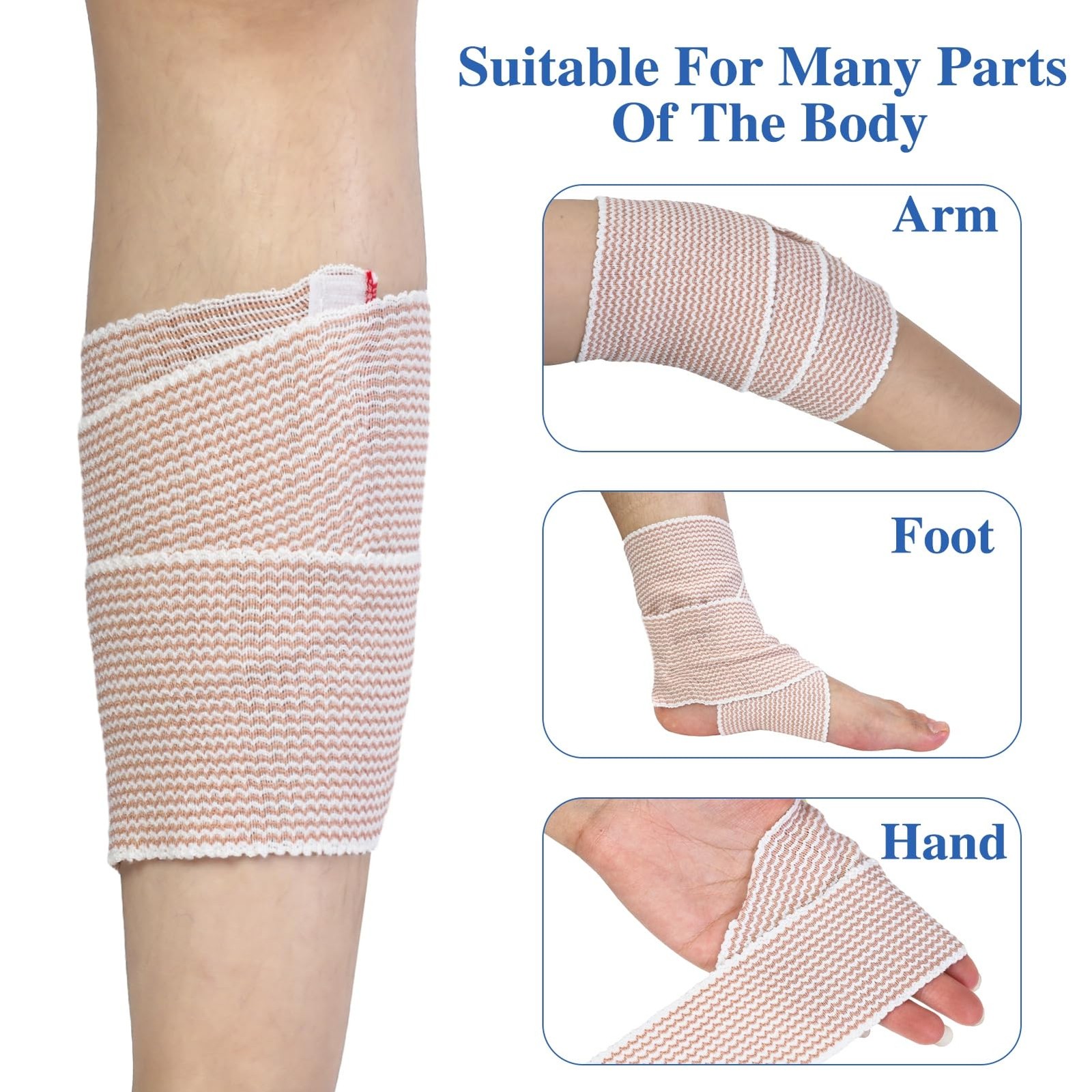 6 Pack Premium Elastic Bandage Wrap, Compression Wrap for Legs,…