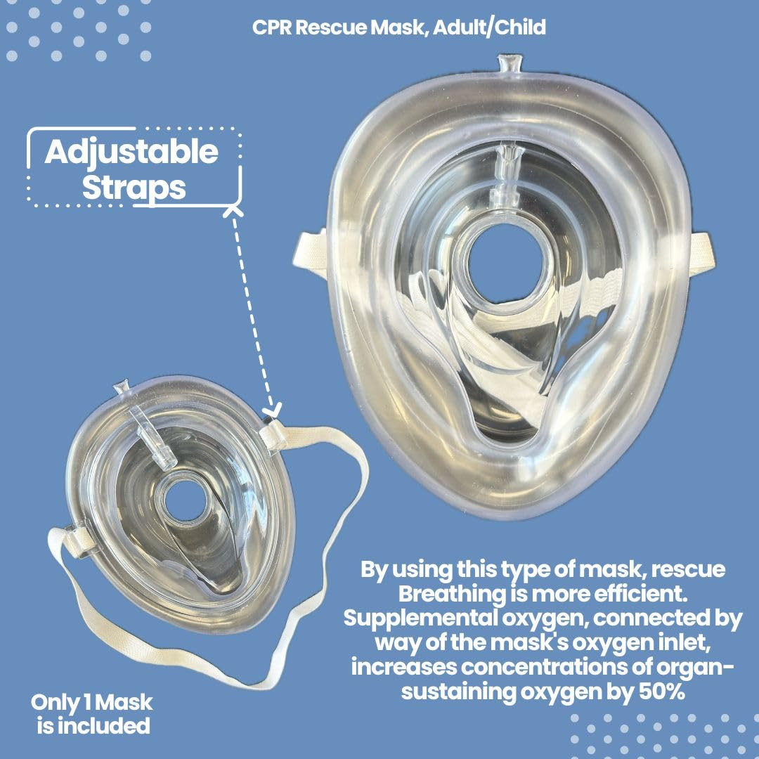 MCR Medical Pack of 10 CPR Rescue Mask, Adult/Child Pocket Resuscitator, Hard Ca