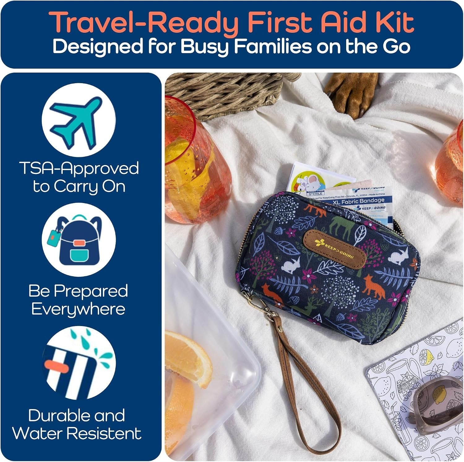 Kids First Aid Kit 130 Pieces Includes Bandages Burn Ointment First Aid Guide