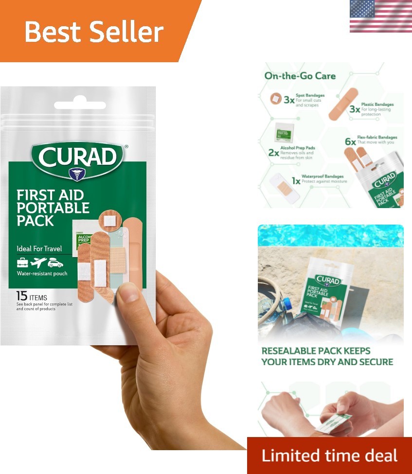 First Aid Portable Pack |15 – Count On-the-Go Essentials |12 Packs