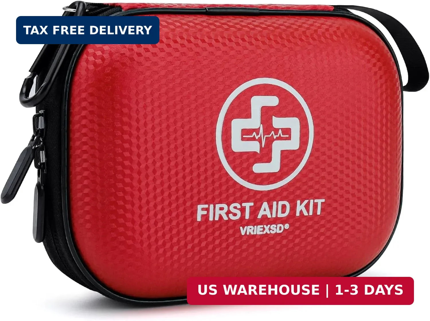 Mini First Aid Kit – 150 Piece Small Waterproof Hard Shell Medical Kit for Home,