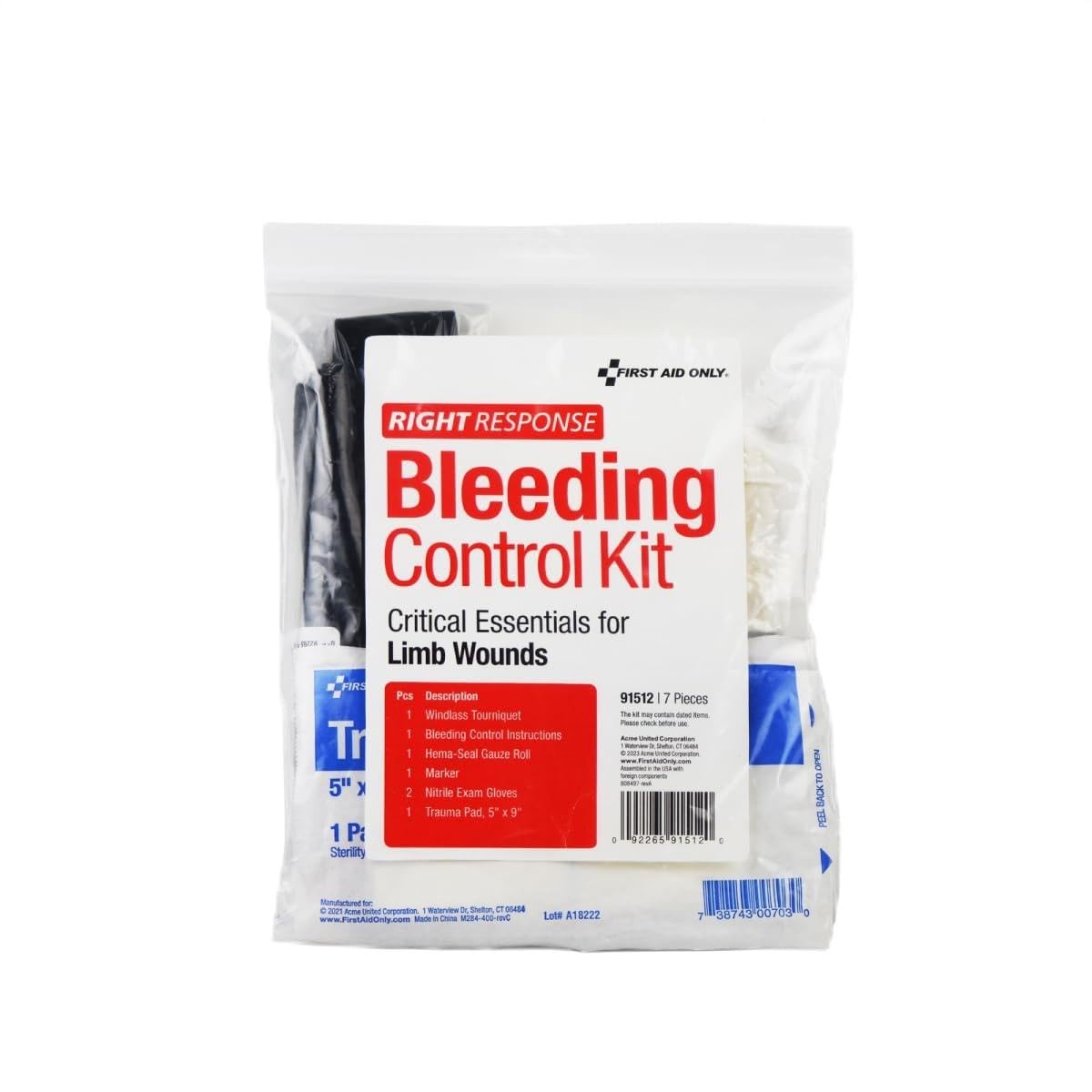 Portable Bleeding Control Kit With Tourniquet And Travel Bag For Emergencies